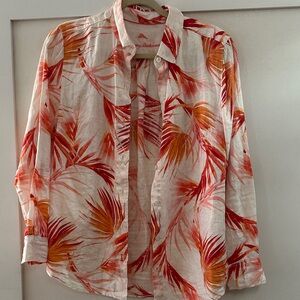 Tommy Bahama Red and Orange Leaf Shirt